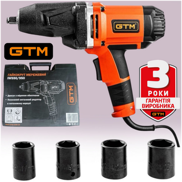 Гайкокрут ударний GTM мережевий IW550/950 950Вт, 1/2", 550Нм IW550/950 фото