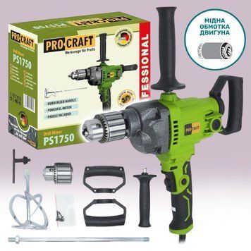 Дриль-міксер Procraft PS1750 електродриль 1200 Вт з реверсом і регулюванням обертів ПК017500 фото