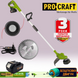 Тример коса для трави Procraft PTA24BL акумуляторний садова газонокосарка 1 АКБ ПК-30253 фото 1