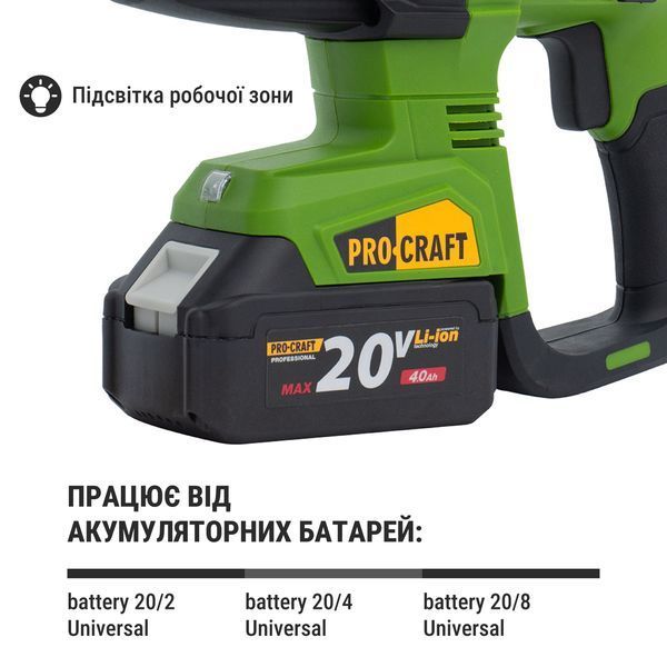 Акумуляторний перфоратор Procraft PHA40 (без АКБ та ЗП) ПК030040 фото