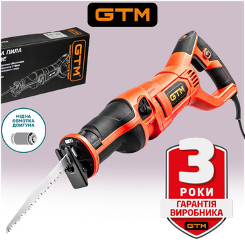 Шабельна пила GTM RS210/1200E 1200Вт, електрична, регулювання обертів, для металу та дерева Н3129 фото