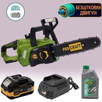 Безщіткова акумуляторна ланцюгова пила PRO-CRAFT PKA-36 10" &bull; 20 В &bull; Автозмащення ПК111234 фото