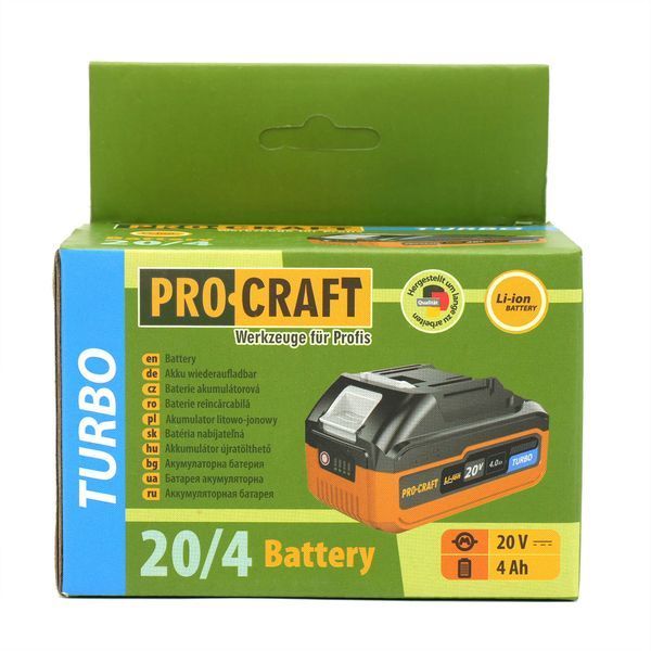 Безщіткова акумуляторна ланцюгова пила Procraft PKA60 &bull; 20 В &bull; 12" шина &bull; АКБ 4 А&middot;год &bull; Автозмащення ПК111236 фото