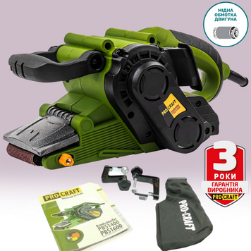 Стрічкова шліфмашина Procraft PBS1400 &mdash; 6 швидкостей, 75&times;457 мм ПК001400 фото