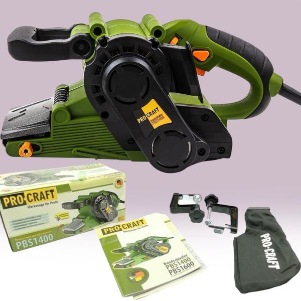 Стрічкова шліфмашина Procraft PBS1400 &mdash; 6 швидкостей, 75&times;457 мм ПК001400 фото