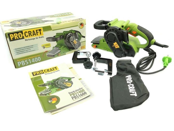 Стрічкова шліфмашина Procraft PBS1400 &mdash; 6 швидкостей, 75&times;457 мм ПК001400 фото