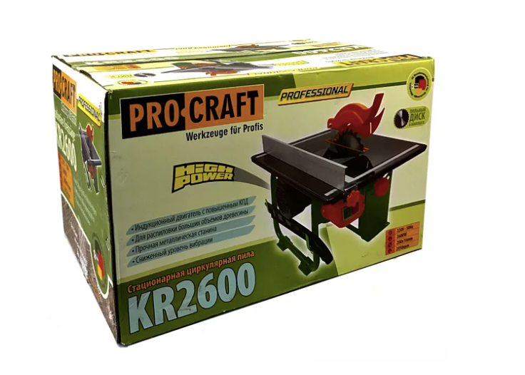Циркулярна пила стаціонарна Procraft KR2600/200 з диском 200 мм ПК002600 фото