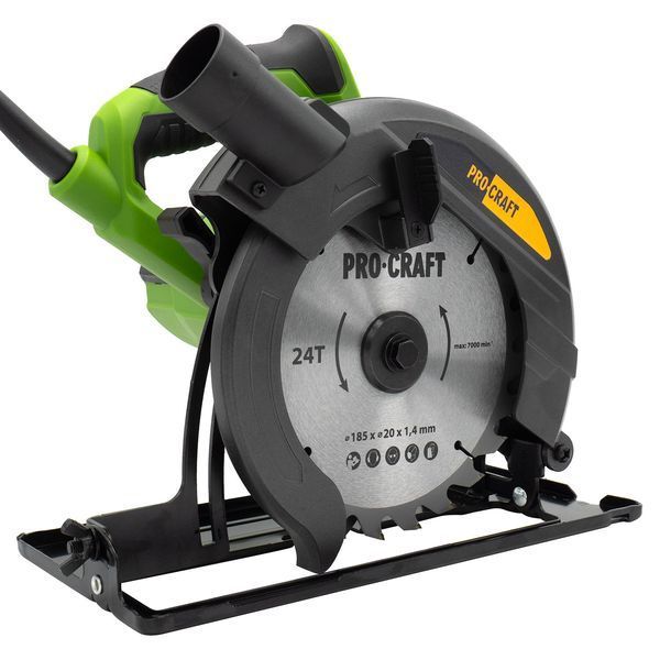 Дискова пила Procraft KR1400 &mdash; 1400 Вт, 185 мм, електрична, для дерева, точний різ ПК014008 фото