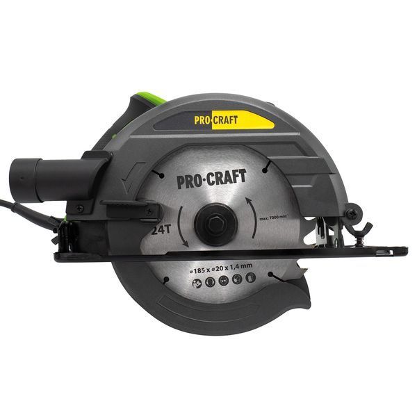 Дискова пила Procraft KR1400 &mdash; 1400 Вт, 185 мм, електрична, для дерева, точний різ ПК014008 фото