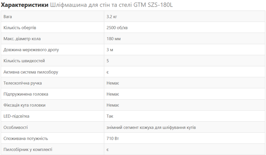 Шліфмашина для стін та стелі GTM SZS-180L (жираф) 180мм 710Вт LED-підсвітка Стіношліфувальна машина Н2526 фото