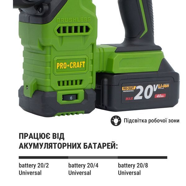 Акумуляторний перфоратор Procraft PHA30 Кейс (без АКБ та ЗП) ПК030032 фото