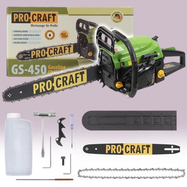 Бензопила Procraft GS450 &bull; Шина 45 см &bull; Антивібрація &bull; Праймер ПК604504 фото